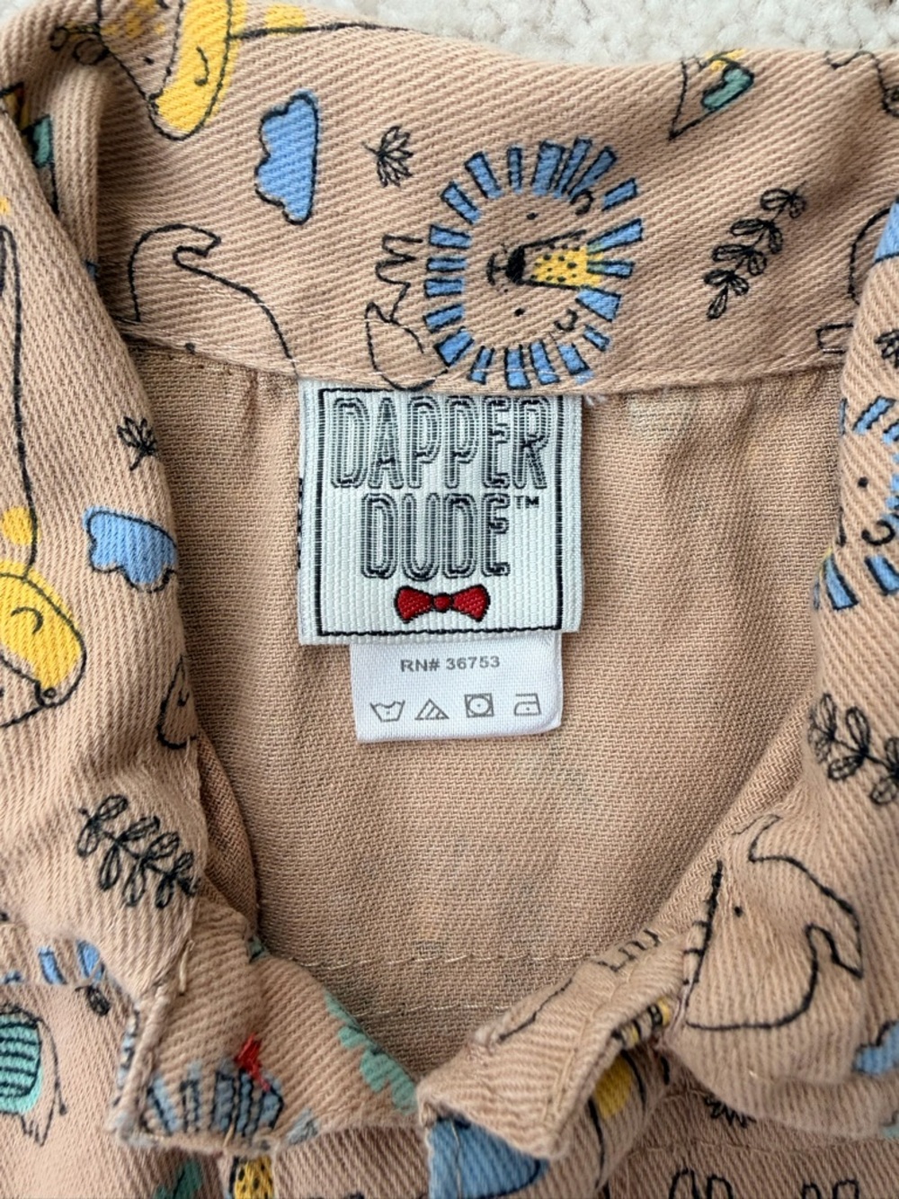 Tan Safari Print Baby One-Piece Bodysuit - Picture 8 of 9